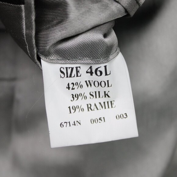 Jos A. Bank Blazer Mens 46L Black Wool/Silk/Ramie Blend 3 Button Single Vent - Picture 9 of 12